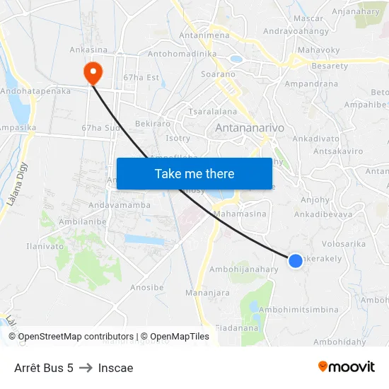 Arrêt Bus 5 to Inscae map