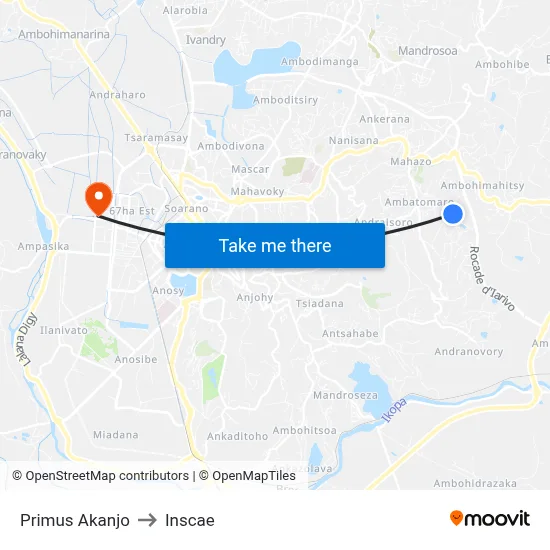 Primus Akanjo to Inscae map