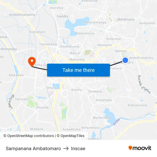 Sampanana Ambatomaro to Inscae map