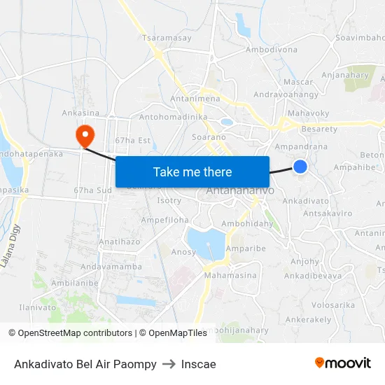 Ankadivato Bel Air Paompy to Inscae map