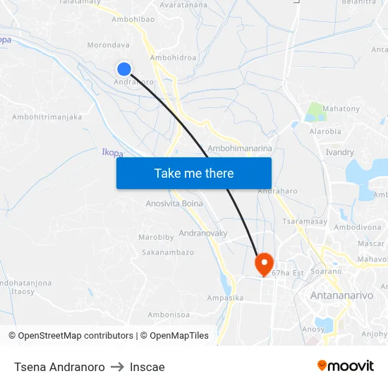 Tsena Andranoro to Inscae map