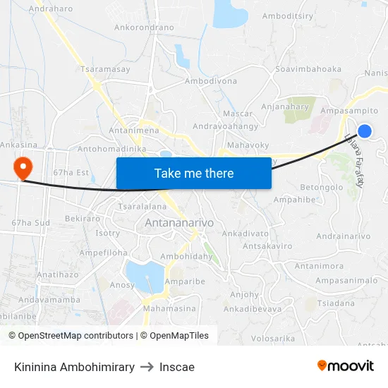 Kininina Ambohimirary to Inscae map