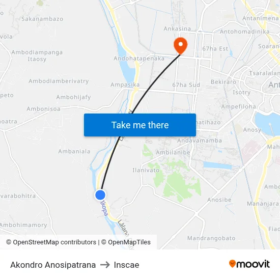 Akondro Anosipatrana to Inscae map