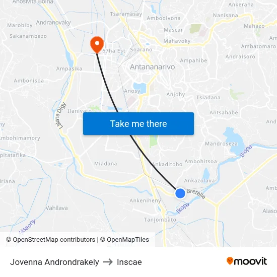 Jovenna Androndrakely to Inscae map