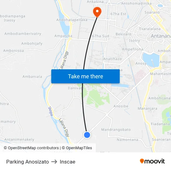 Parking Anosizato to Inscae map