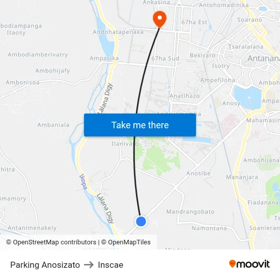 Parking Anosizato to Inscae map