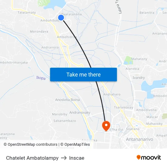 Chatelet Ambatolampy to Inscae map