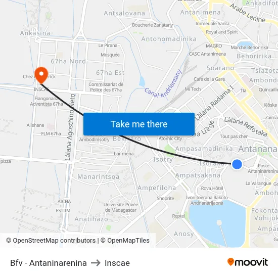 Bfv - Antaninarenina to Inscae map