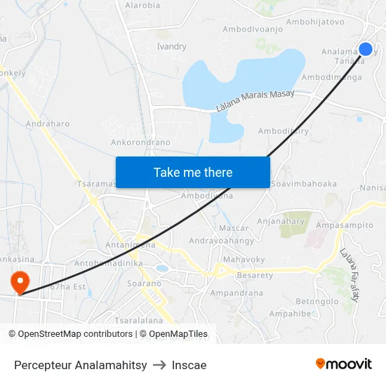 Percepteur Analamahitsy to Inscae map