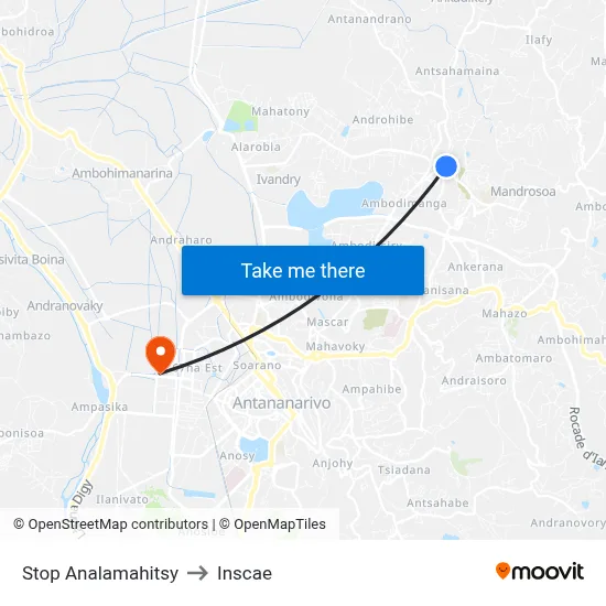 Stop Analamahitsy to Inscae map