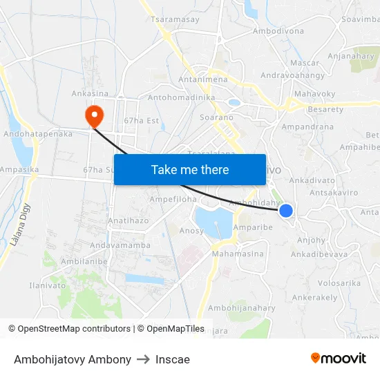 Ambohijatovy Ambony to Inscae map