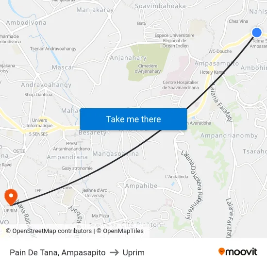 Pain De Tana, Ampasapito to Uprim map