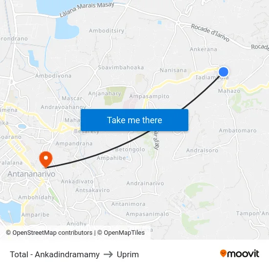 Total - Ankadindramamy to Uprim map