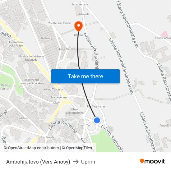 Ambohijatovo (Vers Anosy) to Uprim map