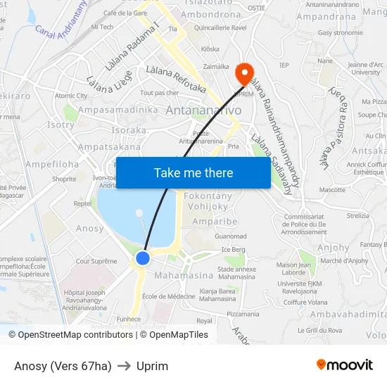 Anosy (Vers 67ha) to Uprim map