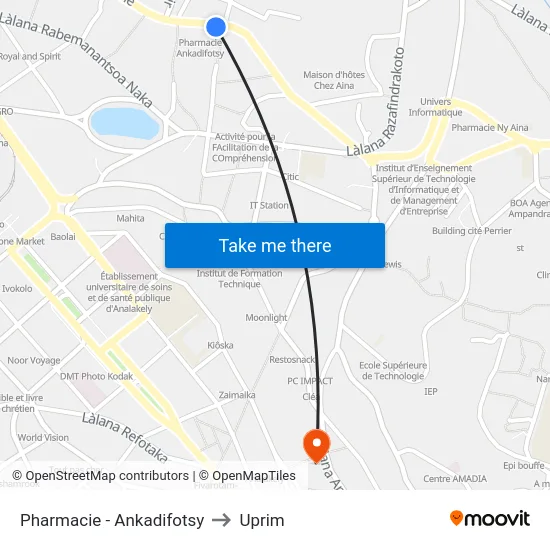 Pharmacie - Ankadifotsy to Uprim map