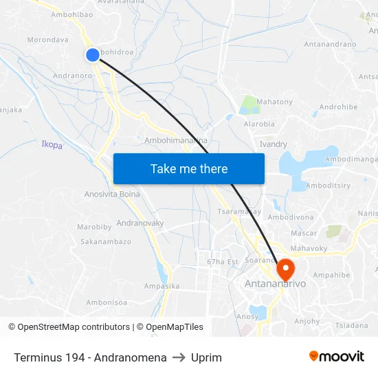 Terminus 194 - Andranomena to Uprim map