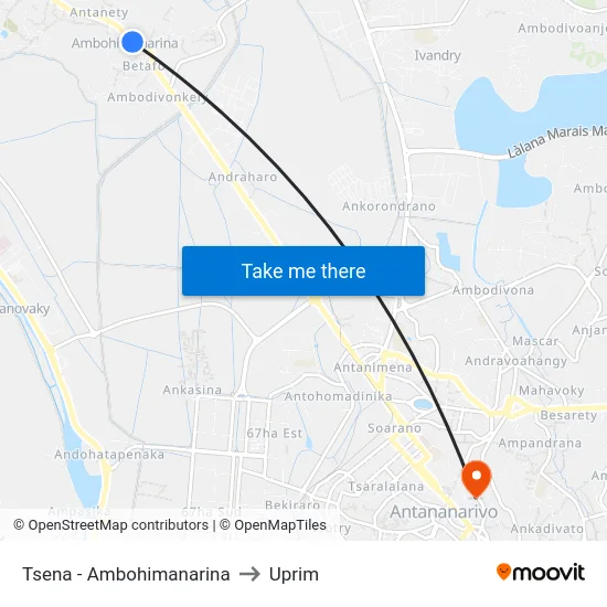 Tsena - Ambohimanarina to Uprim map