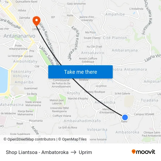 Shop Liantsoa - Ambatoroka to Uprim map