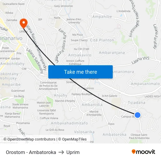Orostom - Ambatoroka to Uprim map