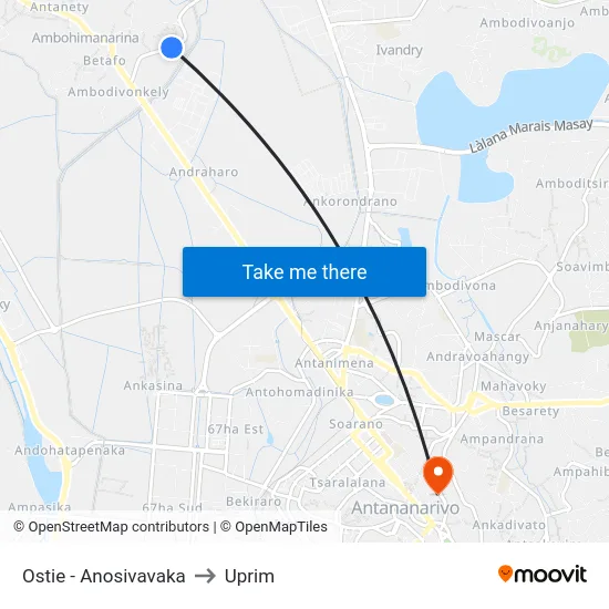 Ostie - Anosivavaka to Uprim map