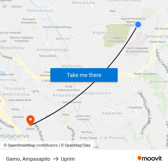 Gamo, Ampasapito to Uprim map