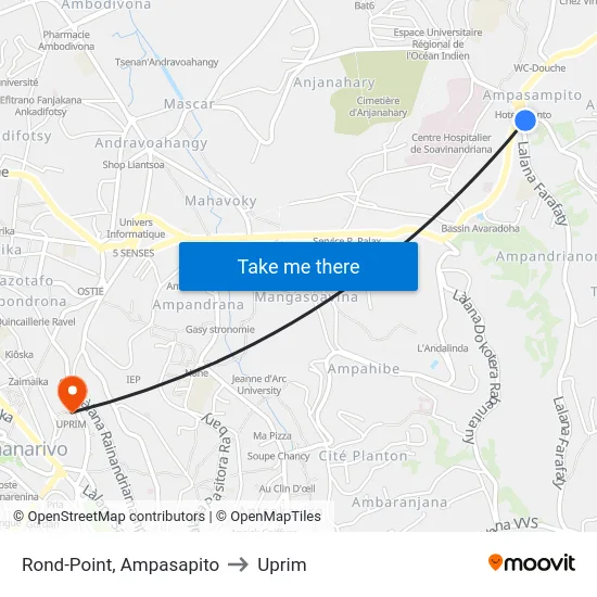 Rond-Point, Ampasapito to Uprim map
