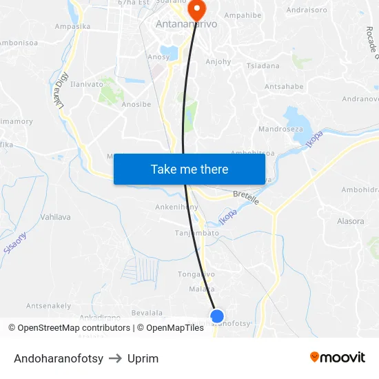 Andoharanofotsy to Uprim map