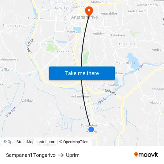 Sampanan'I Tongarivo to Uprim map