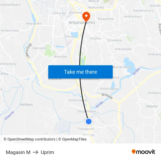 Magasin M to Uprim map