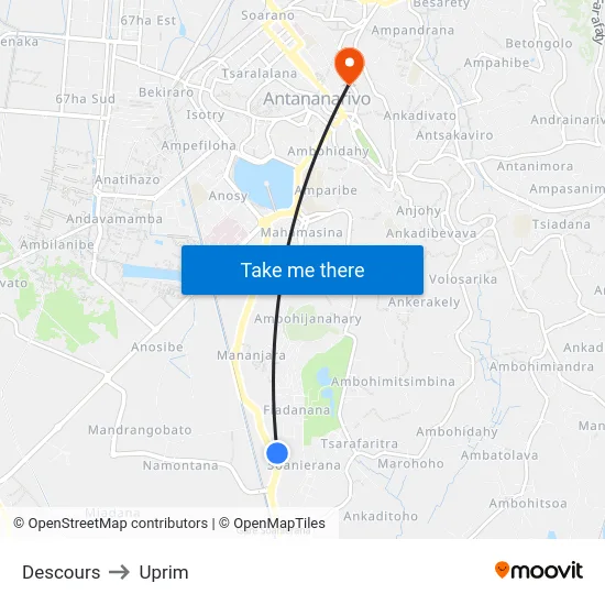 Descours to Uprim map