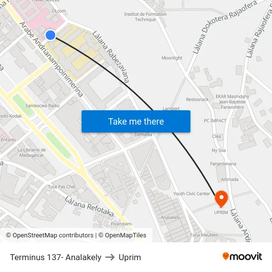 Terminus 137- Analakely to Uprim map