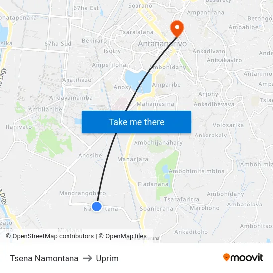 Tsena Namontana to Uprim map