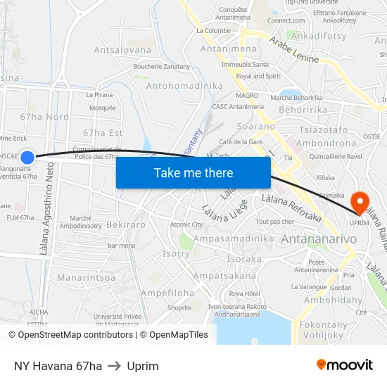 NY Havana 67ha to Uprim map