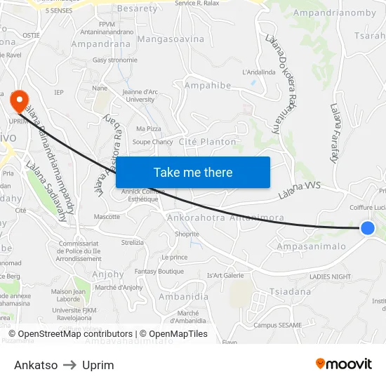Ankatso to Uprim map
