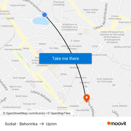 Sodiat - Behoririka to Uprim map