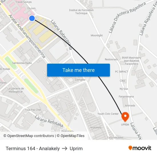 Terminus 164 - Analakely to Uprim map