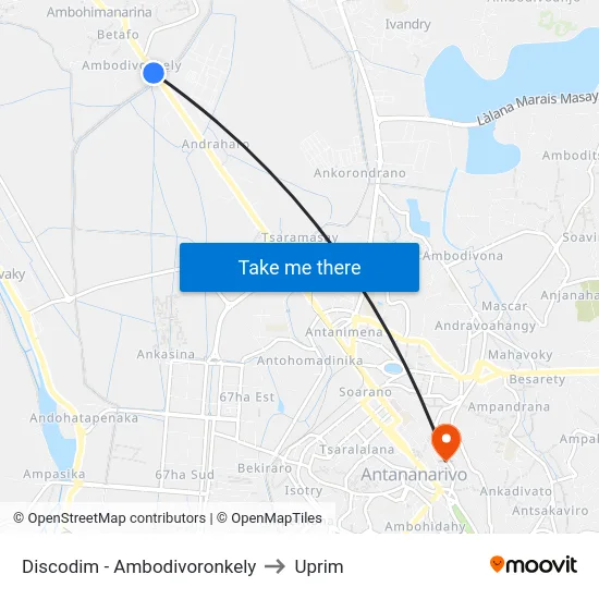 Discodim - Ambodivoronkely to Uprim map