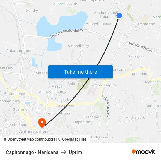 Capitonnage - Nanisana to Uprim map