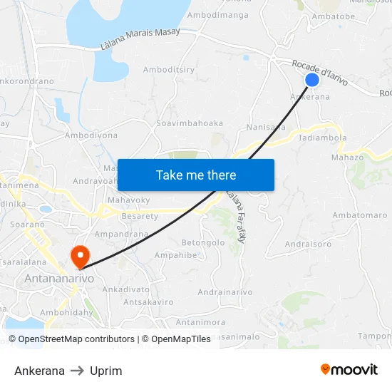 Ankerana to Uprim map