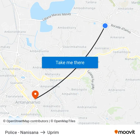 Police - Nanisana to Uprim map
