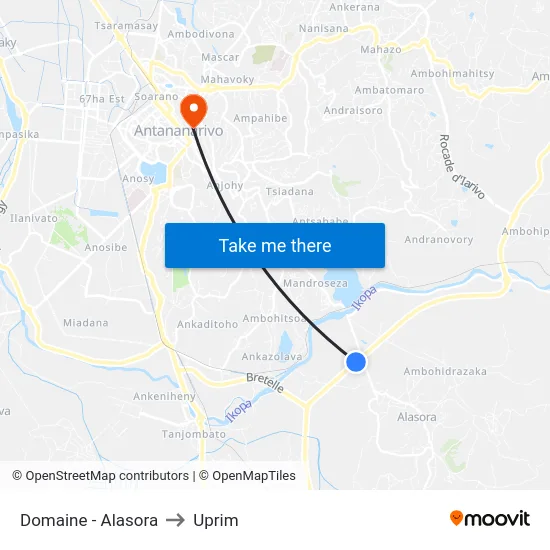 Domaine - Alasora to Uprim map
