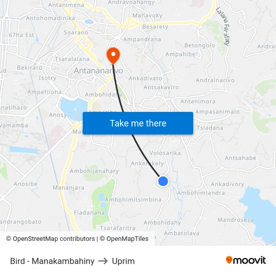 Bird - Manakambahiny to Uprim map