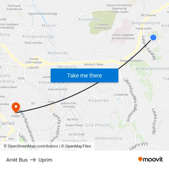 Arrêt Bus to Uprim map