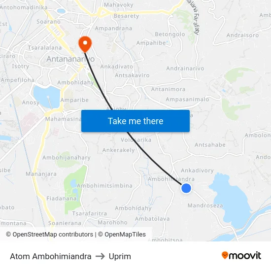 Atom Ambohimiandra to Uprim map
