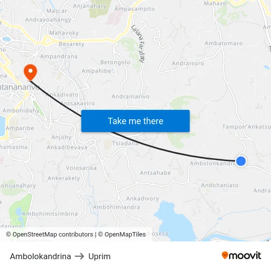 Ambolokandrina to Uprim map