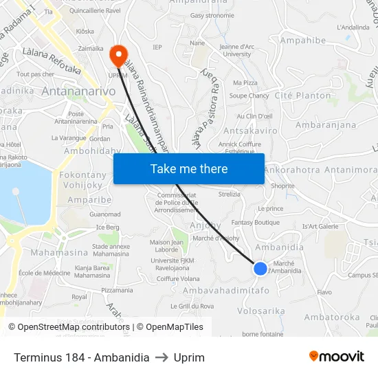 Terminus 184 - Ambanidia to Uprim map