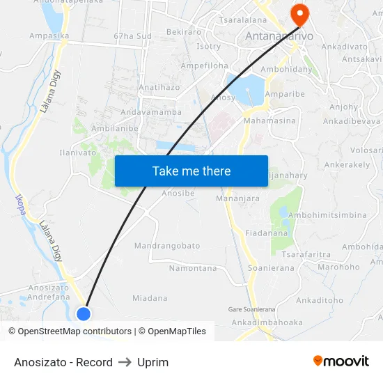 Anosizato - Record to Uprim map