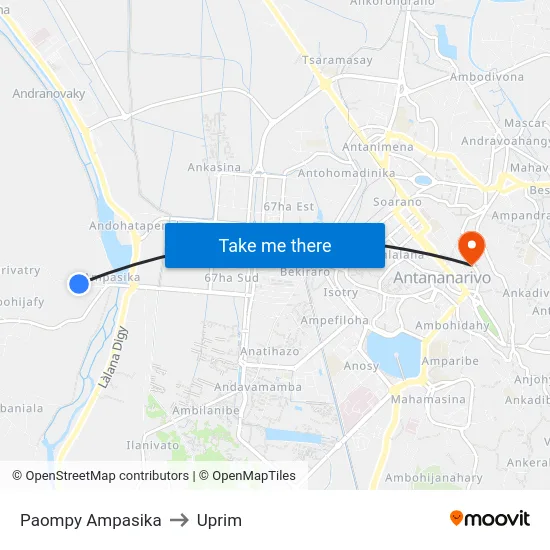 Paompy Ampasika to Uprim map