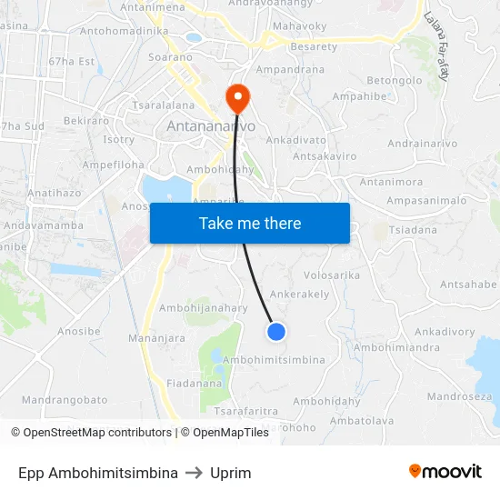 Epp Ambohimitsimbina to Uprim map